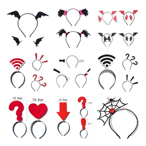 Halloween Headbands Hair Clips Bat Demon Horn Spider Web Funny Costume Props For Party Cosplay Accessory Plastic Felt Lace