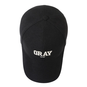 Klassische schwarze Baumwoll-Basecap mit Gray 1947 3D-Stickerei und verstellbarem Gurt
