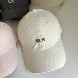 Detail of SUN embroidery and various colors for cotton canvas baseball caps