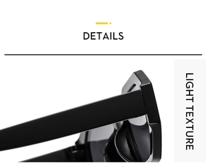 Detailed macro view of the hinges and light texture frame on black polygon sunglasses