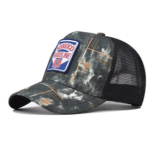 Cappellino da baseball mesh retrò con motivo tie-dye ed etichetta ricamata HOGGOCO