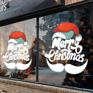 Merry Christmas Santa Claus window decals and electrostatic glass stickers for festive decor