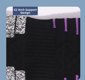 Macro detail of athletic sock featuring compression arch support design and knit texture