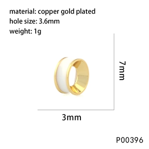 Macro detail of 7x3mm copper gold bead with 3.6mm large hole for DIY jewelry making