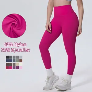Damen Yoga Leggings Hohe Taille Bauchkontrolle Po Lifting Naked Feel Laufen Sporthose Nylon Elasthan Fitness Atmungsaktiv