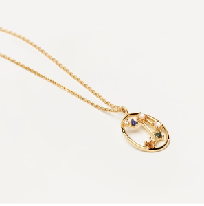 Detailed close-up of S925 silver oval pendant with vibrant colorful gemstones and diamonds
