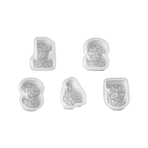 Stampi in silicone numeri da 1 a 5 con trama a stelle per candele e torte di compleanno