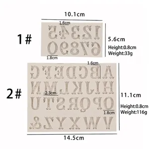Silicone alphabet and number chocolate molds for cake decorating and DIY baking crafts