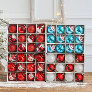 Christmas Decoration Balls Plastic Painted Glitter Baubles Holiday Tree Hanging Ornament Traditional Festive Style