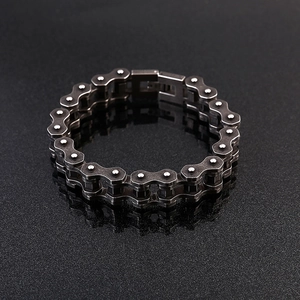 Men's Stainless Steel Bicycle Chain Bracelet Punk Biker Retro Geometric Link Wristband Fashion Jewelry Boyfriend Husband Gift