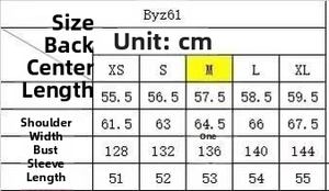 Detaillierte Größentabelle für Damen-Fleecejacke mit Maßen von XS bis XL in cm