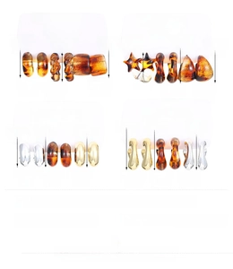 Detailed size and weight chart for vintage coffee brown resin hoop earring set