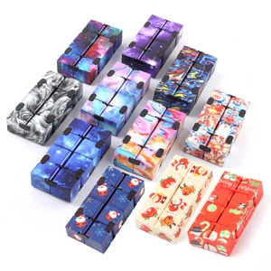 Infinity Cube fidget toy collection featuring starry sky and Christmas patterns