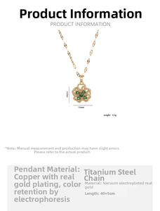 Detailed view of titanium steel necklace with 15mm spinning flower zircon pendant