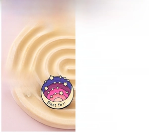 Enamel lapel pins featuring 'GOOD VIBES ONLY' and 'Best for you' inspirational text