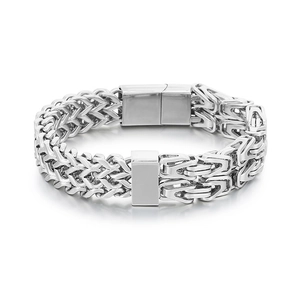 Bracciale da uomo hip hop in acciaio inossidabile a catena imperiale con chiusura quadra