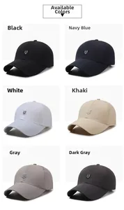 Collection of quick-dry baseball caps in six colors with a metallic R shield logo