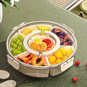 Food grade 8-compartment fruit snack organizer with airtight lid and handle