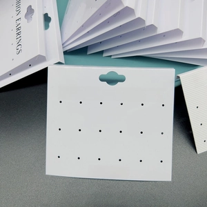 White multi-hole earring display cards with Fashion Earrings silver foil text