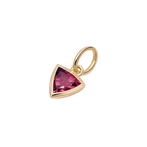 Golden 18k plated stainless steel necklace pendant with pink triangle birthstone