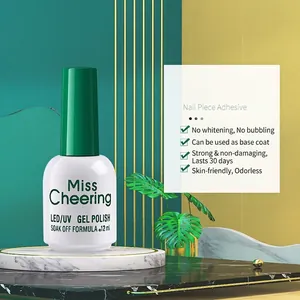 Macro view of Miss Cheering 12ml clear nail piece adhesive for LED/UV curing