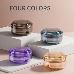 Translucent portable orthodontic retainer case in four colors for dental storage