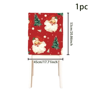 Christmas chair cover dimensions: 53cm height, 45cm width, Santa and tree pattern