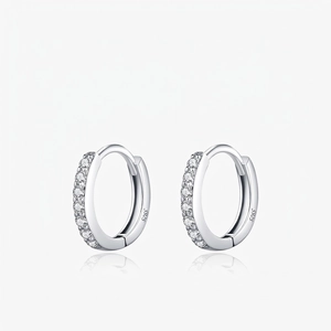 Orecchini a Cerchio in Argento Sterling 925 Moissanite Colore D per Donna Gioielli Eleganti di Alta Qualità Con Certificato GRA
