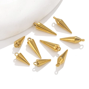 Pendentifs coniques en acier inoxydable doré poli pour la création de bijoux DIY