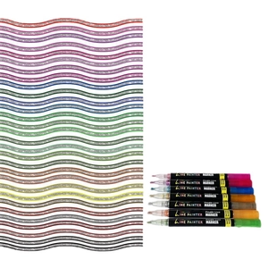 Double line outline markers with metallic glitter effect for colorful drawing and art