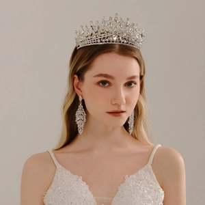 Baroque Bridal Crown Alloy Rhinestone Retro Luxury Wedding Tiara For Women Girls Headpiece Hair Accessories