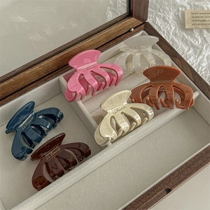 Hair Claw Clip Acetate Oval Pumpkin Shape French Style Elegant Hair Accessories For Women Girls
