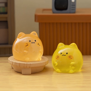 Cute luminous resin cat figurines for micro landscape and fish tank DIY decor