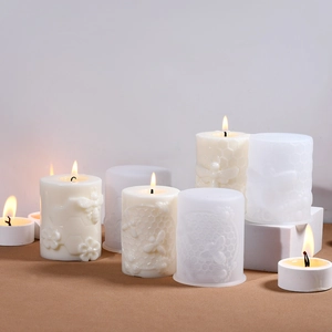 Candela con rilievo a nido d'ape e stampo in silicone DIY per decorazione domestica