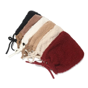 Cute plush lamb velvet aviator hats for women in six colors with stylish chin straps