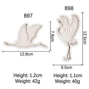 DIY white crane silicone mold set for resin pendants and cake decorating crafts