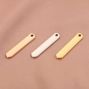 Mirror Polished Vertical Bar Pendant 304 Stainless Steel Blank Tag For DIY Jewelry Making Necklaces And Bracelets