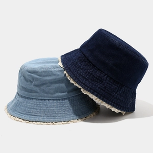 Chapeau Cloche En Denim Pour Femmes Avec Bordure En Dentelle Large Bord Protection Solaire Style Japonais Coton