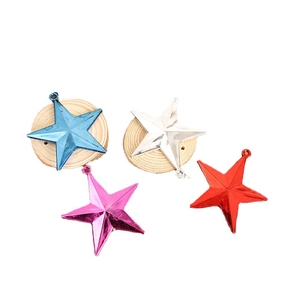 Set di ornamenti natalizi a stella 3D metallici colorati per l'albero
