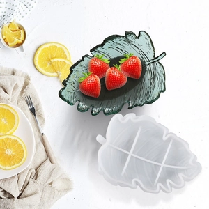 Leaf shaped silicone mold for resin DIY projects featuring detailed tropical vein textures