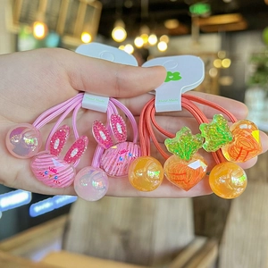 Set di elastici per capelli con ciondoli in acrilico glitterati a forma di coniglio