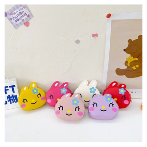 Collection of colorful cartoon rabbit mini shoulder bags for girls in six vibrant colors