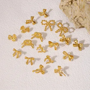 Élégantes Boucles d'Oreilles Clous Nœud Papillon en Acier Inoxydable pour Femmes Plaqué Or Design Minimaliste Bijoux de Mode