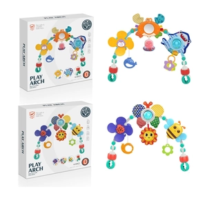 Baby Play Arch Toy For Stroller And Crib Hanging Activity Bar With Rattles Adjustable Clips Sensory Education Newborn