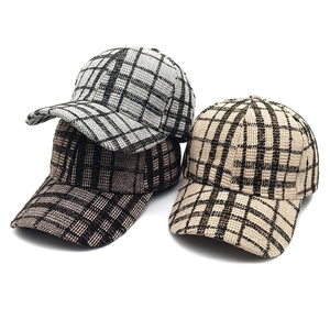 Cappello Da Baseball A Quadri Stile Tweed Poliestere Con Filo Dorato Vintage Protezione Solare Regolabile