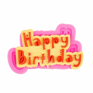 Happy Birthday Letter Shape Silicone Mold For Fondant Chocolate Cake Decoration Baking Tool Crafting