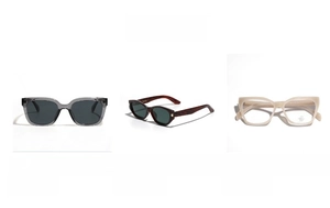 Detailed comparison of TR90 vintage sunglasses and cat-eye frames in various styles