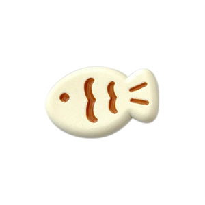 Pince à cheveux mignonne en forme de poisson beige avec rayures orange style sucré