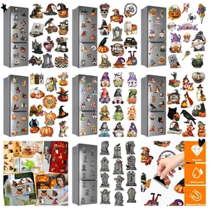 Halloween Magnetic Stickers PVC Waterproof Durable Fridge Car Garage Door Decor Gnome Skeleton Pumpkin Witch Theme Holiday