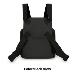 Tactical chest bag back view showing durable nylon straps and quick release buckles